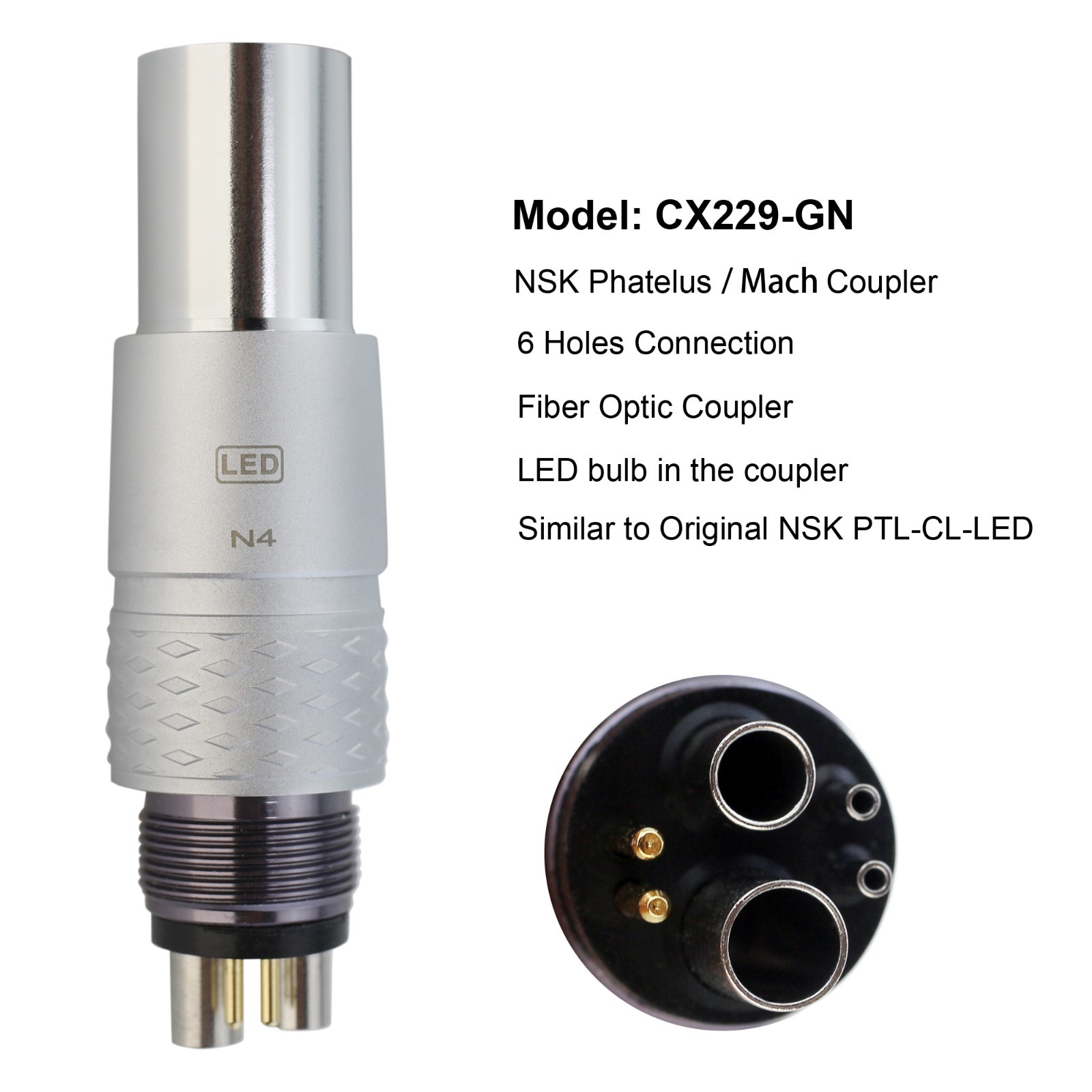 COXO Dental Handpiece High Speed Fiber Optic LED For KaVo MULTIflex NSK Coupler