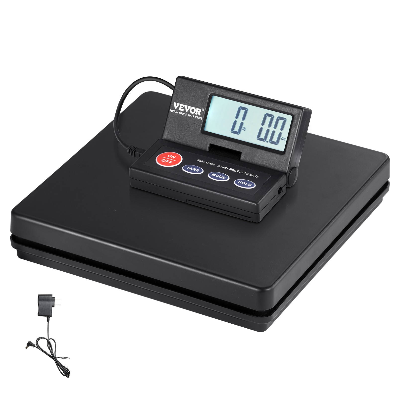 VEVOR Shipping Scale Digital Postal Scale 110 lbs x 0.07 oz. AC/DC Package LCD