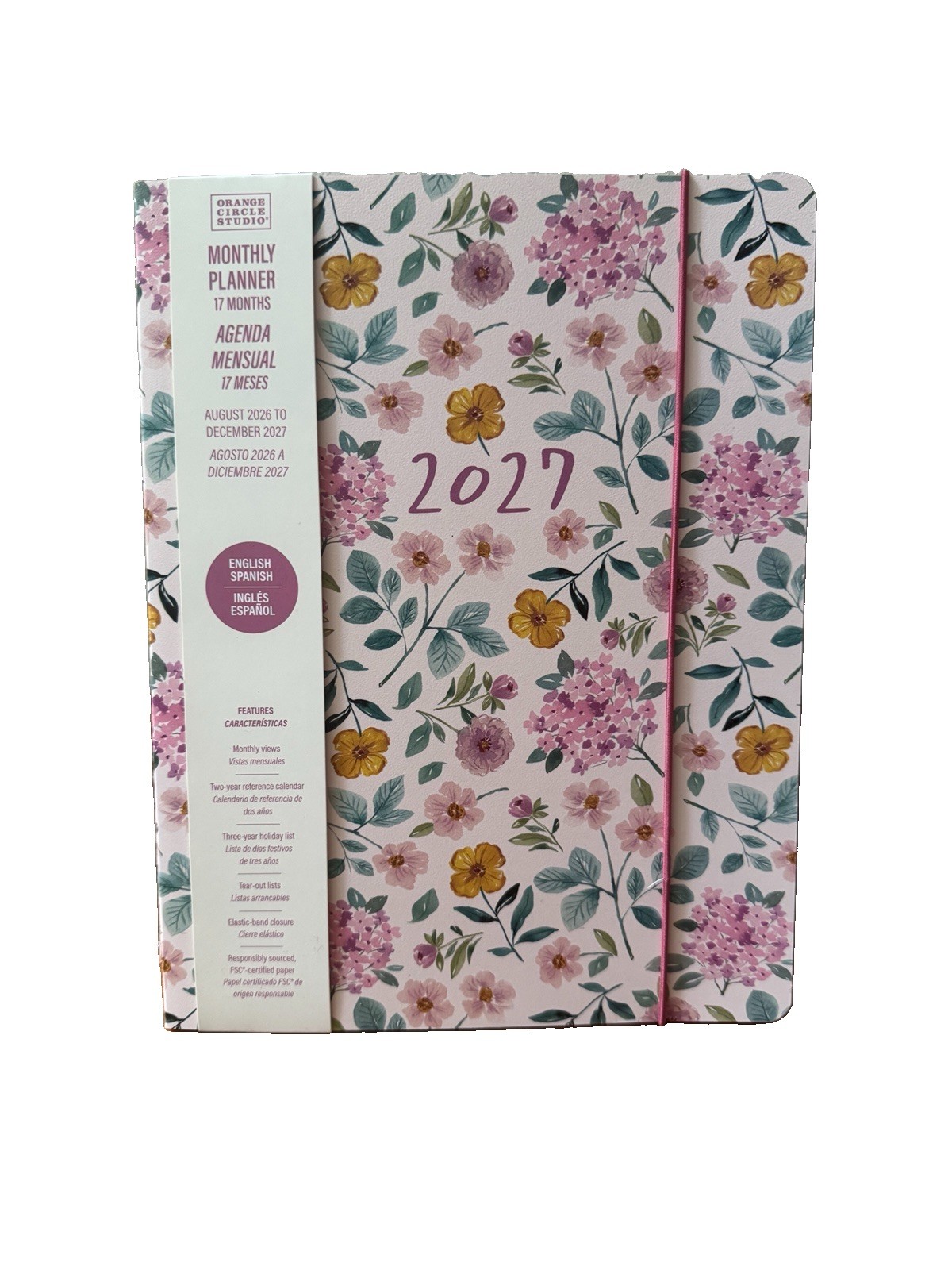 2027 Monthly Planner 17 months Planner Orange Circle Studio Aug 2026- Dec 2027