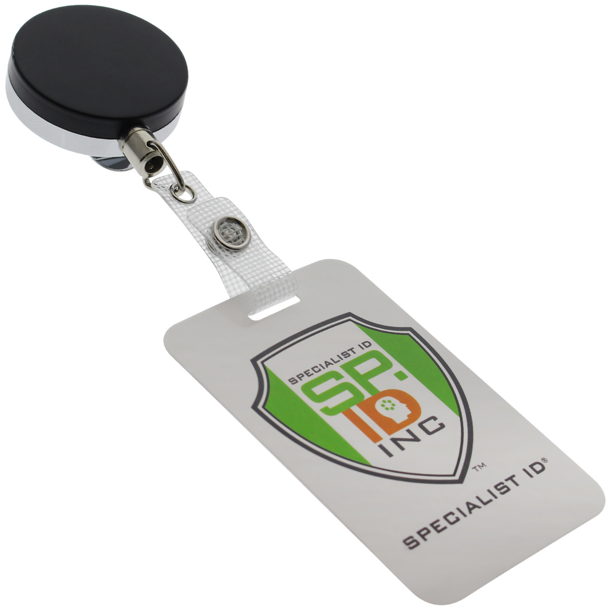 Heavy Duty Metal Retractable Badge Reel with Steel Cord Cable by Specialist ID