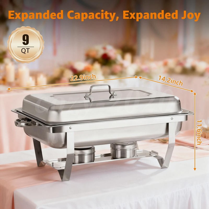 2/4/6/8Pack Chafing Dish Buffet Set 316 Stainless Steel Chafer for Catering 12QT