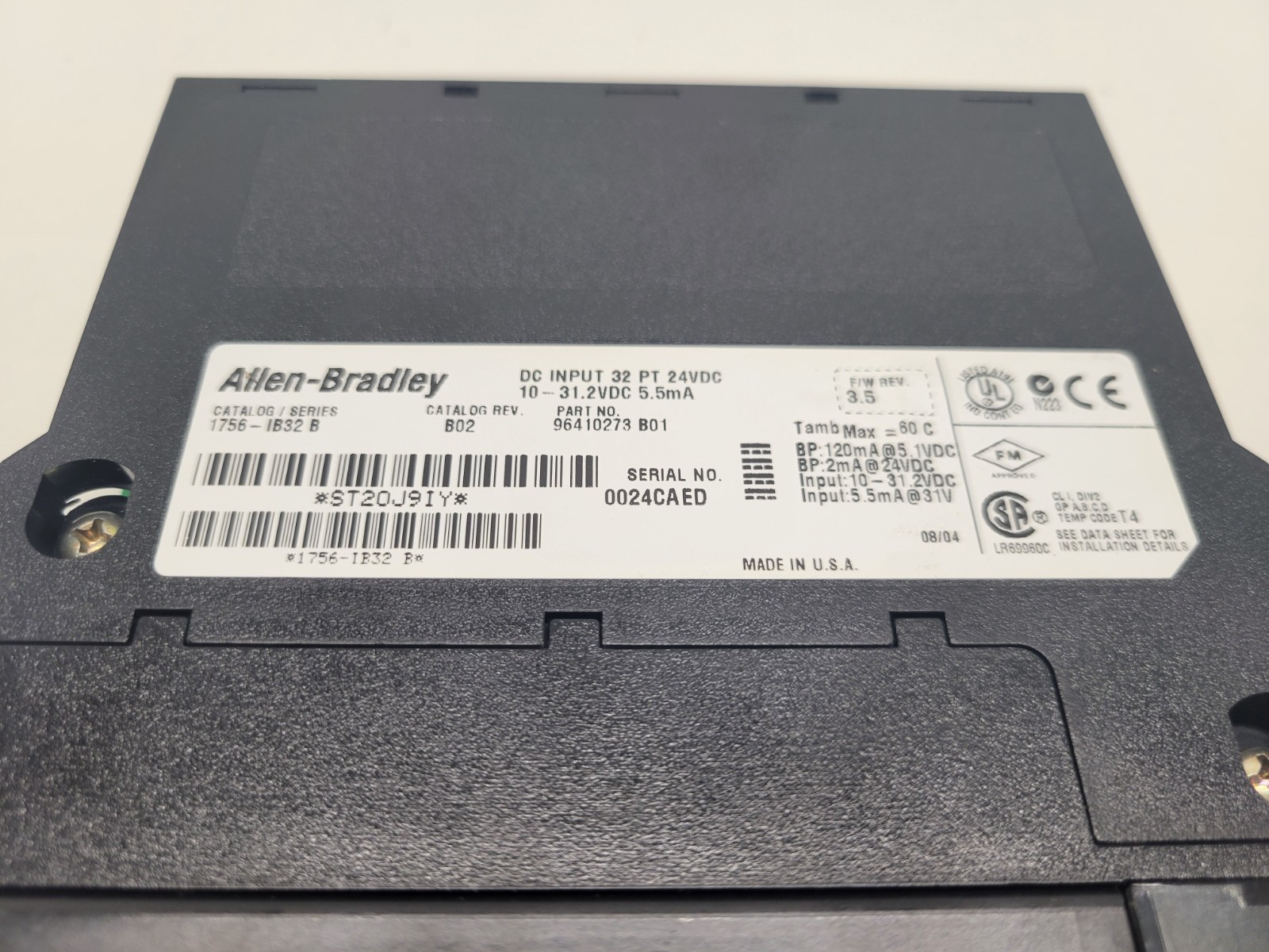 GOOD USED! ALLEN-BRADLEY 32PT 24VDC INPUT MODULE 1756-IB32 *CHIPPED*