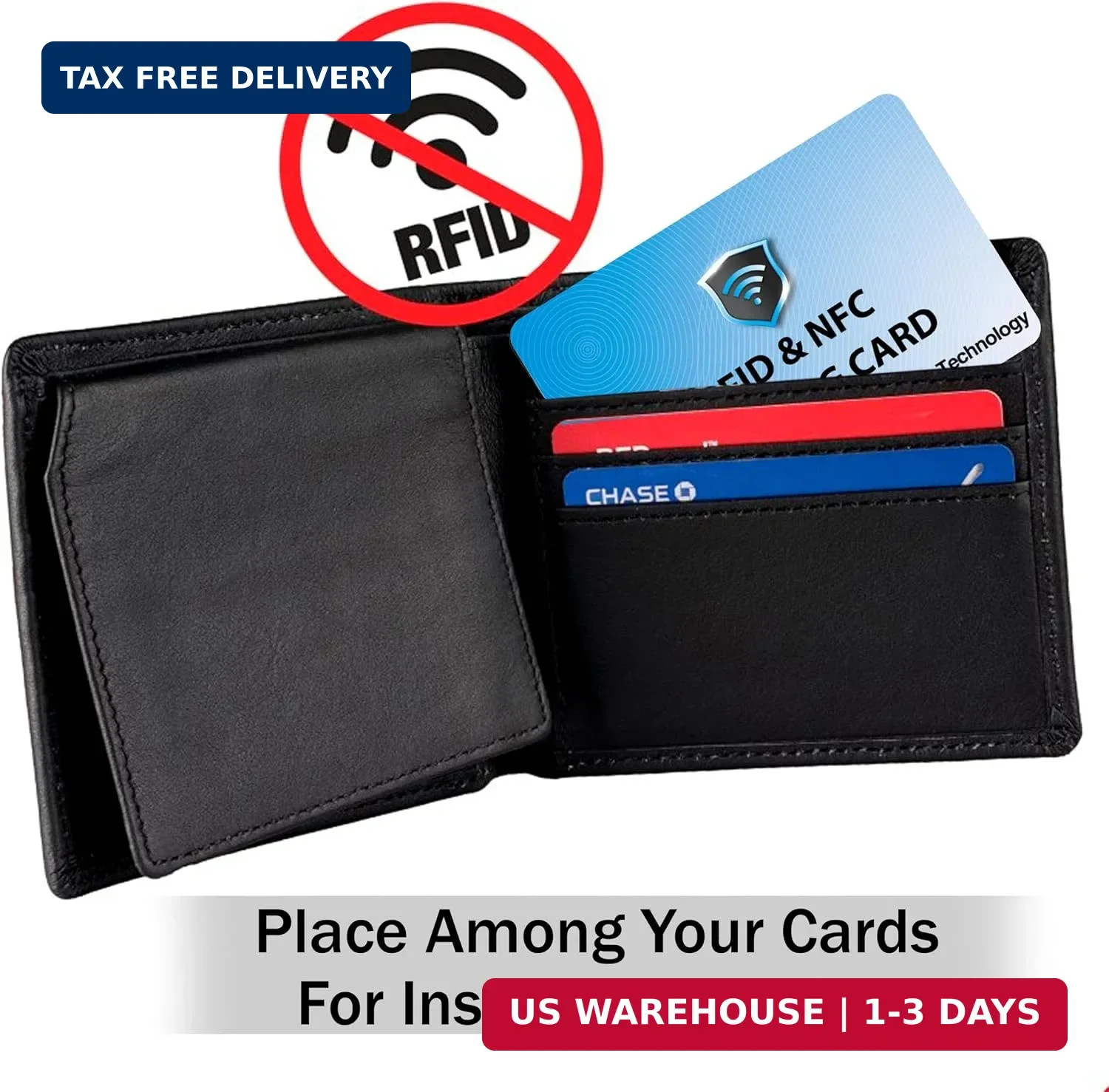 5 Pack RFID Blocking Card for Credit Debit ID Card, Sky Blue | Slim A
