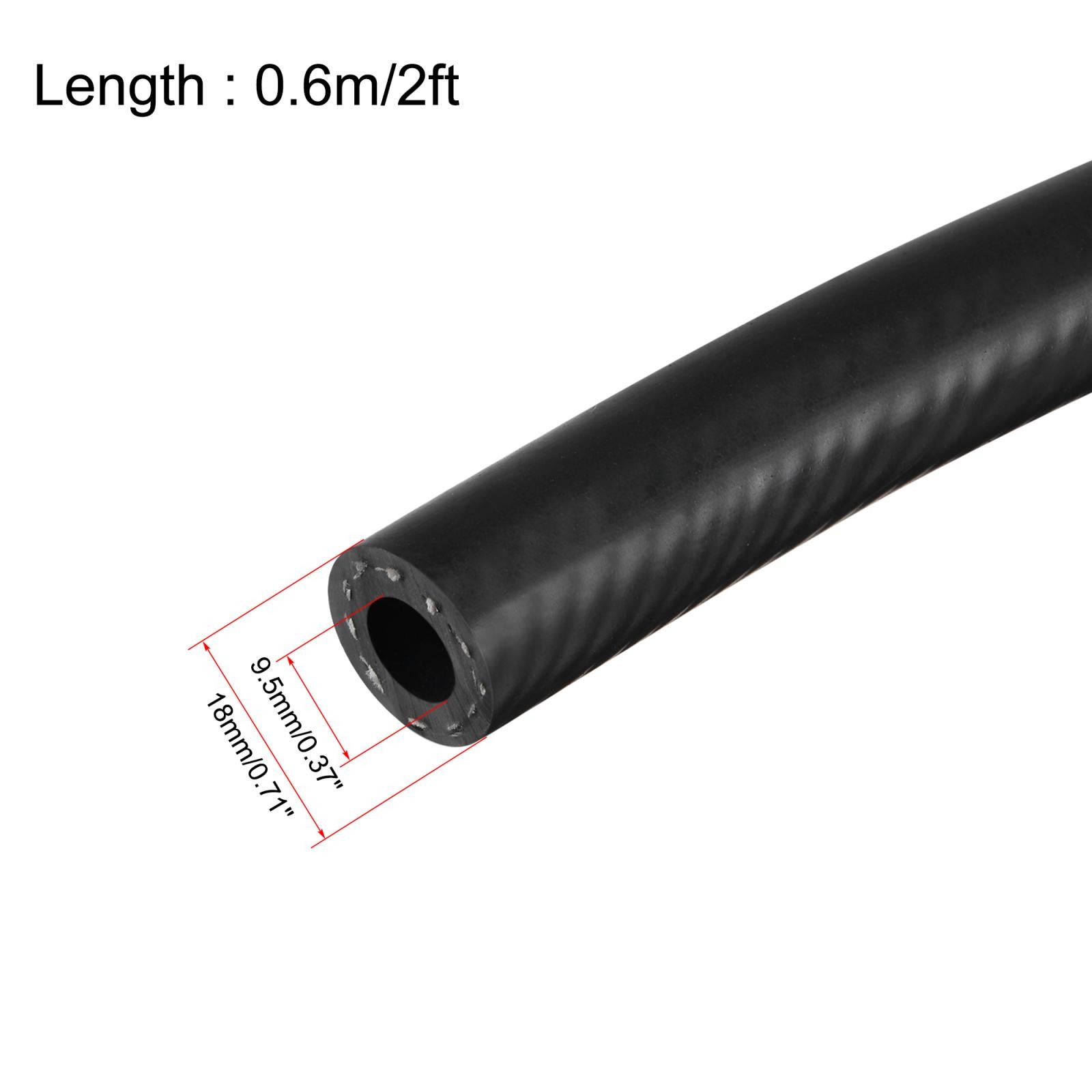3/8″ ID Fuel Line Hose 2ft Black Rubber Oil Hose Tubing for Fuel System
