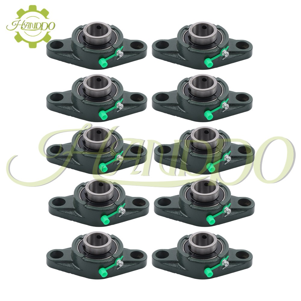 10Pcs UCFL205-16 Pillow Block Flange Bearing 1″ Bore Size 2 Bolt Solid Base