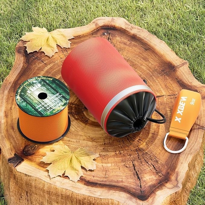 XBEN Arborist Throw Line Kit – 150ft Slick Rope 150FT Rope with 9 Oz Throw Bag
