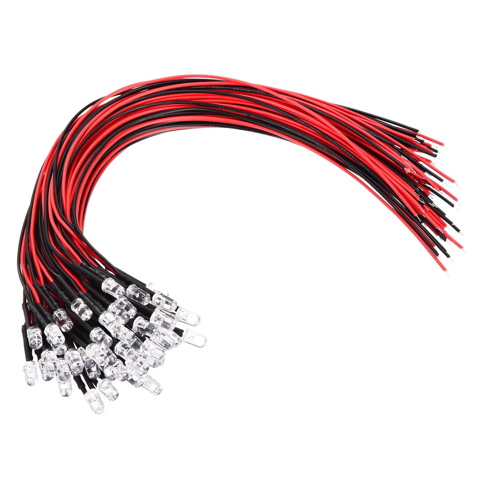 5mm LED Diode Light, 50 Pcs 3-6V DC Pre Wired Mini LED Lights, Warm White