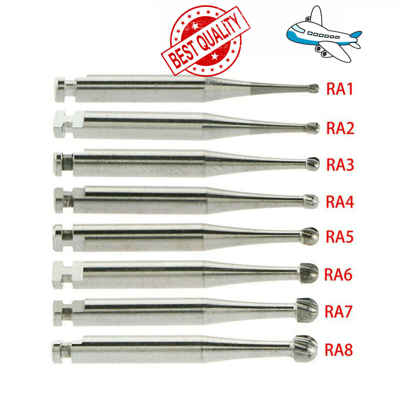 Dental Round Carbide Bur for Slow Speed Latch Type Handpiece RA 1# – 8# Burs VIP