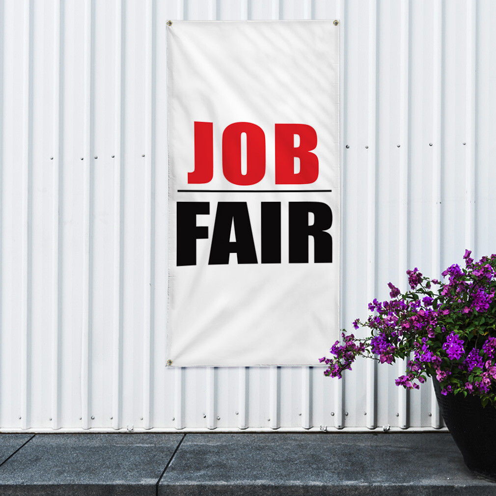 Vertical Vinyl Banner Multiple Sizes Job Fair Weatherproof Industrial Yard Signs