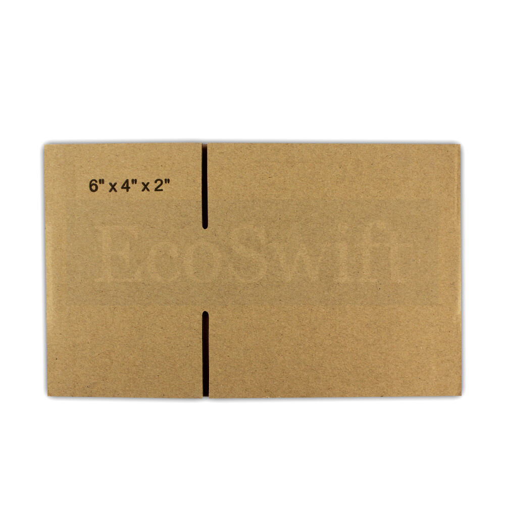 1-Box 6x4x2 EcoSwift Cardboard Packing Moving Shipping Box Corrugated Carton