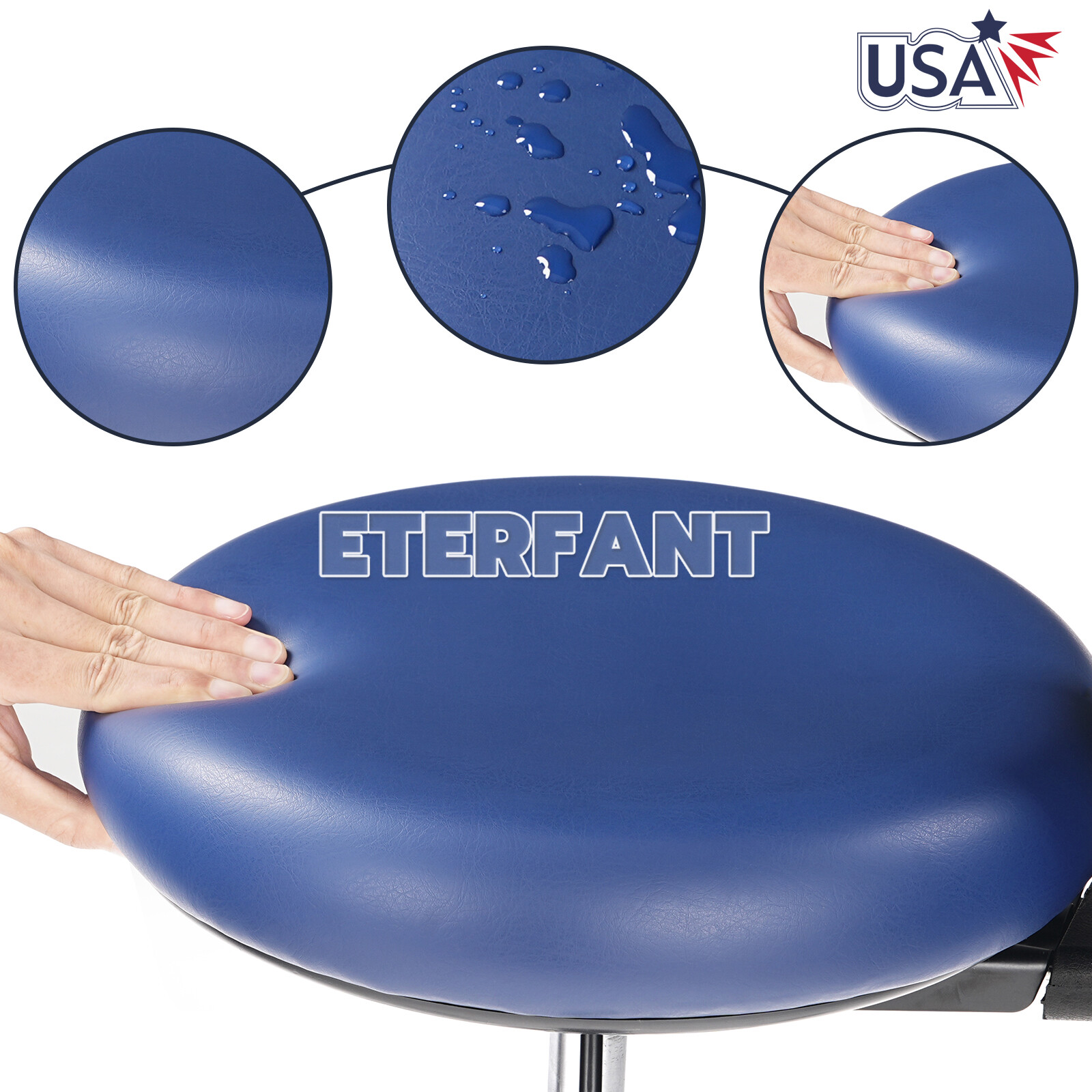 ETERFANT Adjustable Mobile Chair/Medical Microscope Stool Chair with Armrest
