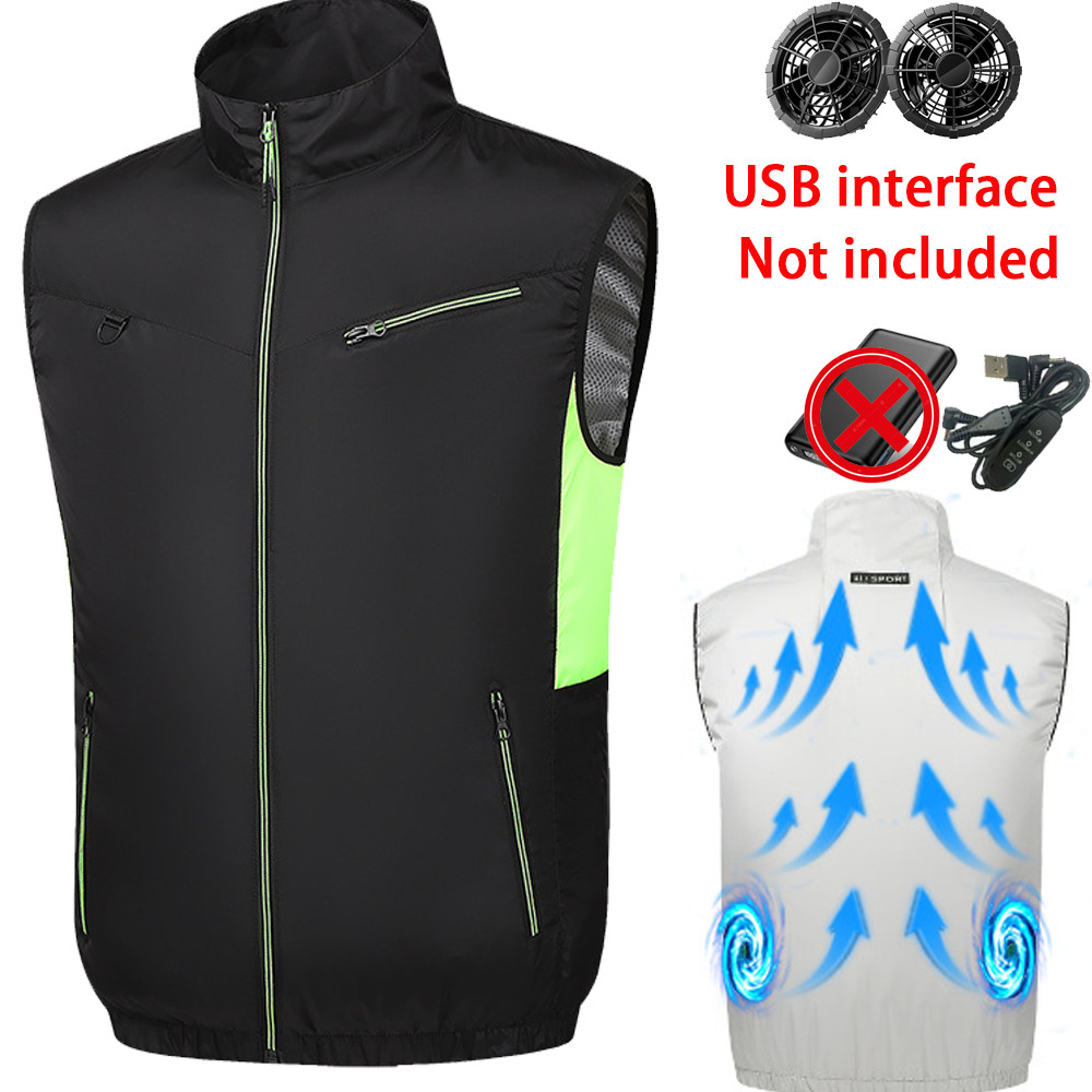 Cooling Vest Jacket w 4 Fans 20000mah Battery Pack Air Conditioner Vests Jacket
