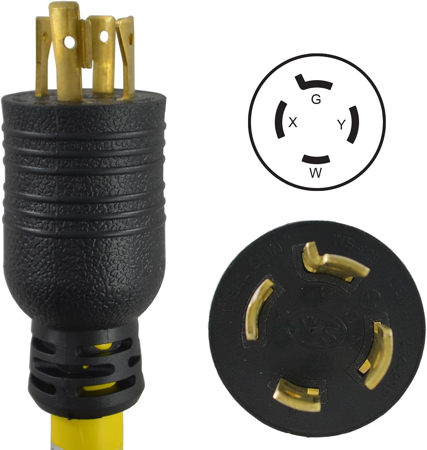 Conntek 20592 Extra-Heavy Duty L14-20 Generator Cord Yellow 50 – Feet