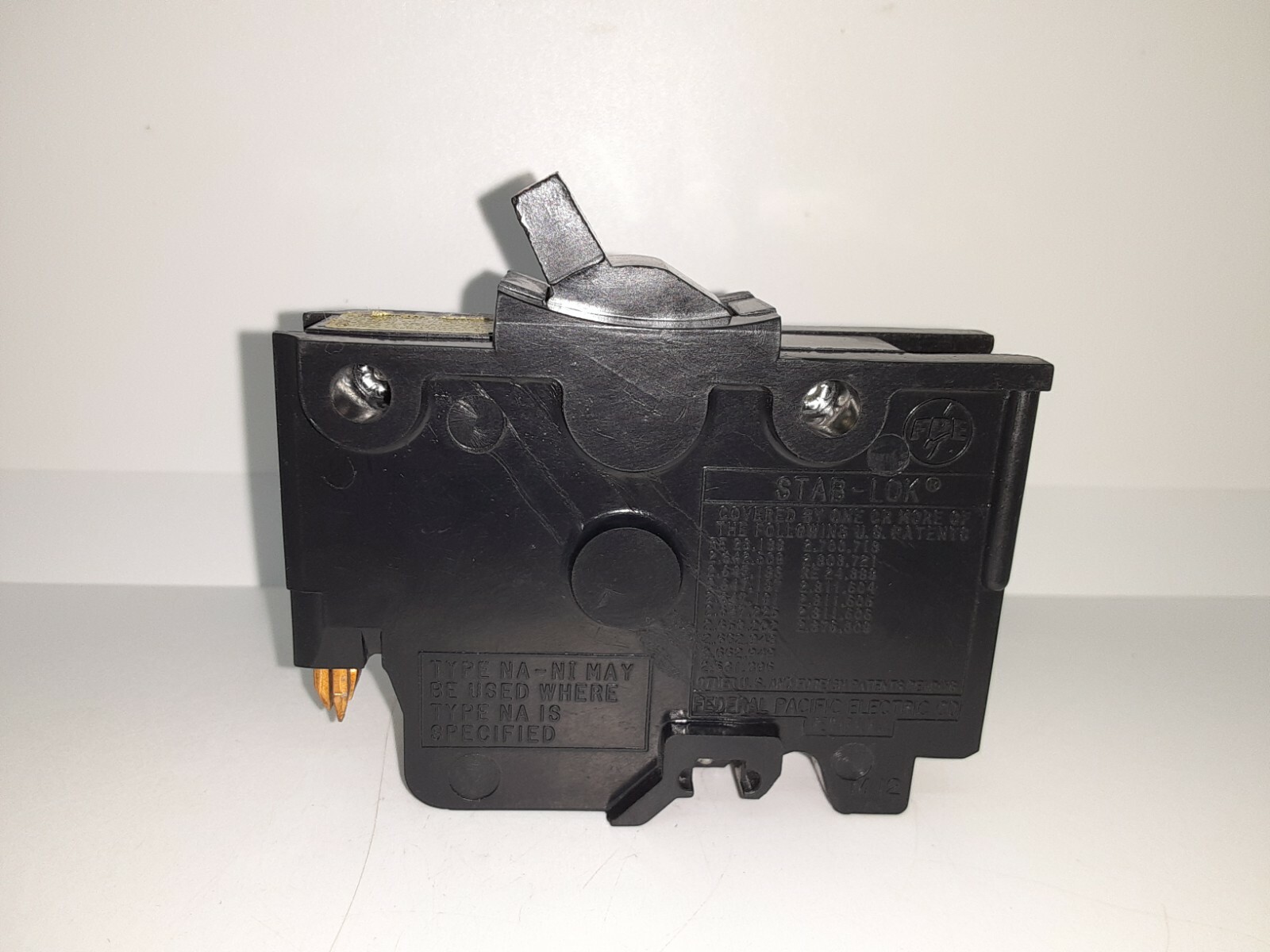 FPE NA120 20 Amp 1 Pole Stab-Lok Type NA Thick Federal Pacific Breaker RED