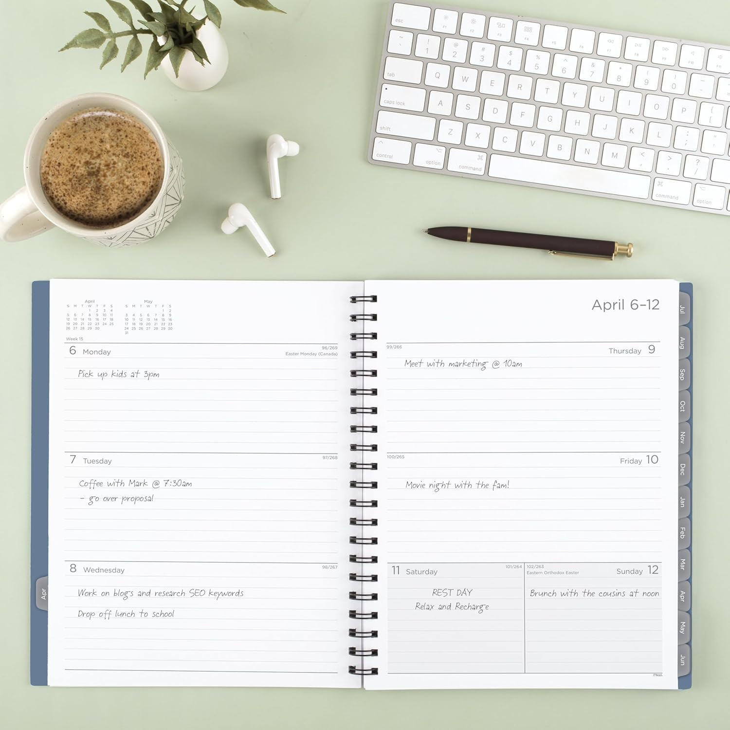 Planner 2026-2027 Weekly & Monthly Academic 15-Month April-June, 8.5″ X 11″, Com