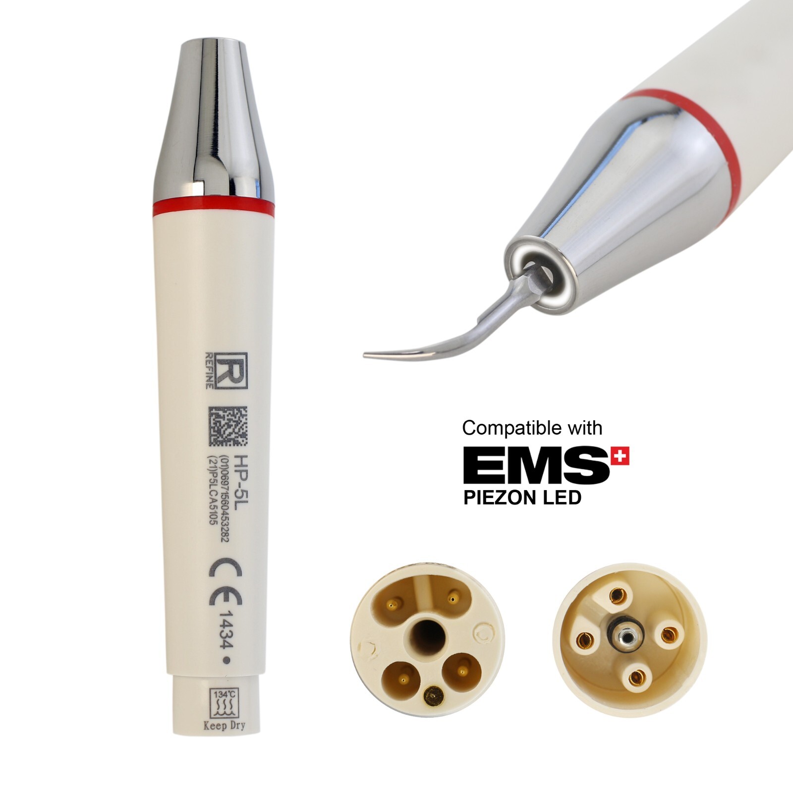 Refine Dental Piezon LED Ultrasonic Scaler Handpiece Fit EMS Woodpecker HP-5L