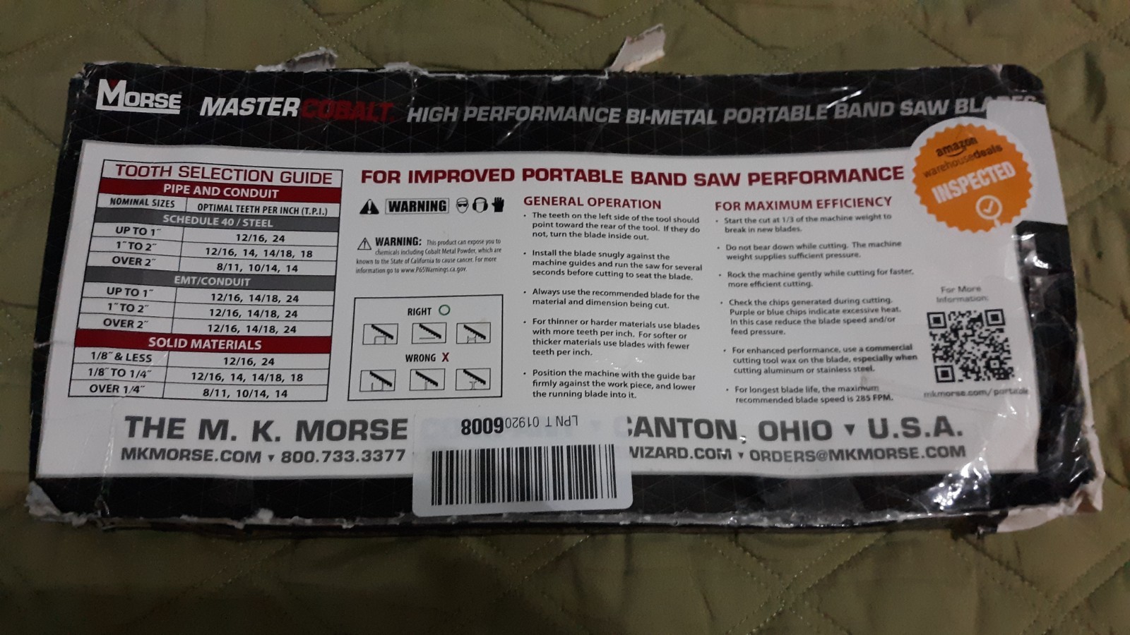 New-Morse Master Cobalt Bi-Metal Portable Band Saw Blade 35-3/8