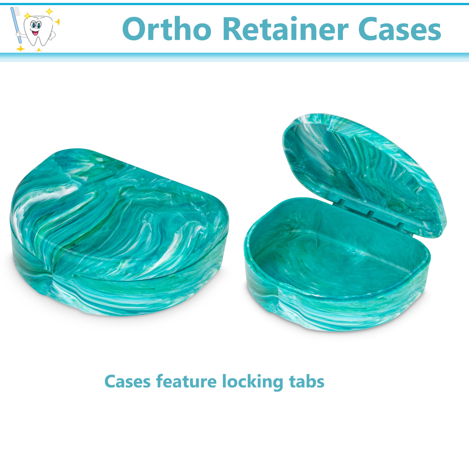 Dental Retainer Box Orthodontic Appliance Guard Snap closure, 1″ Assorted 100/Cs