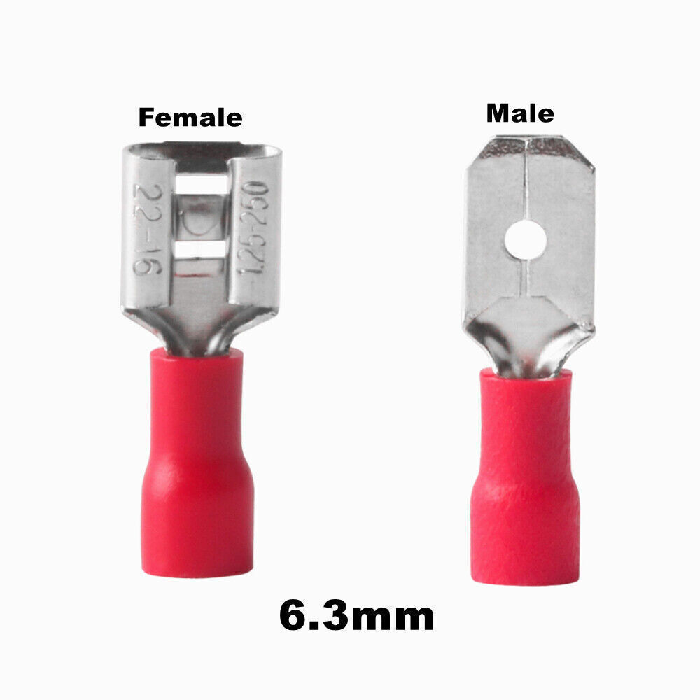 2.8 4.8 6.3mm Vinyl Insulated Female Male Spade Terminals Wire Crimp Connectors
