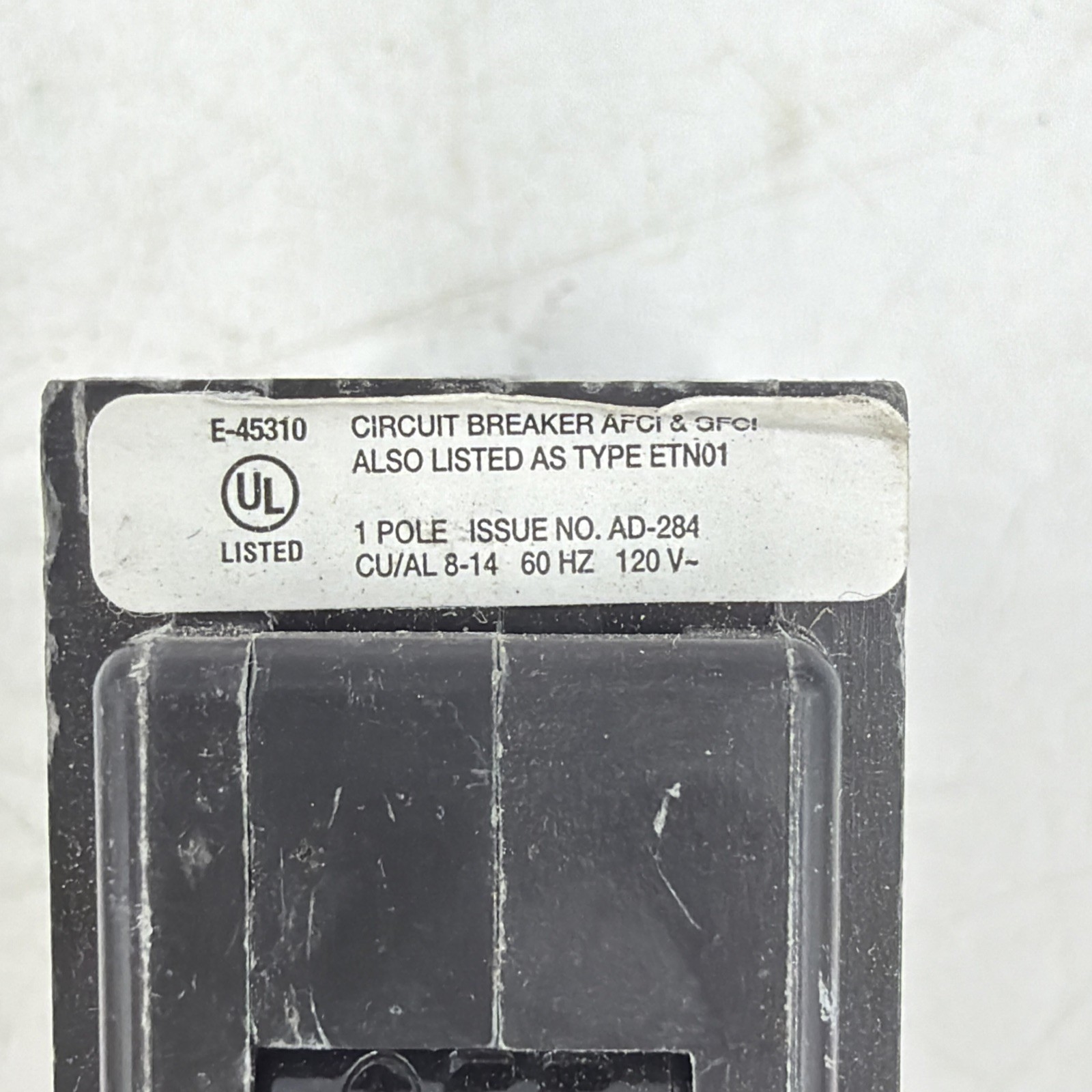 EATON BRP120DF 20A DUAL FUNCTION COMBO ARC FAULT/GROUND FAULT Broken Tabs
