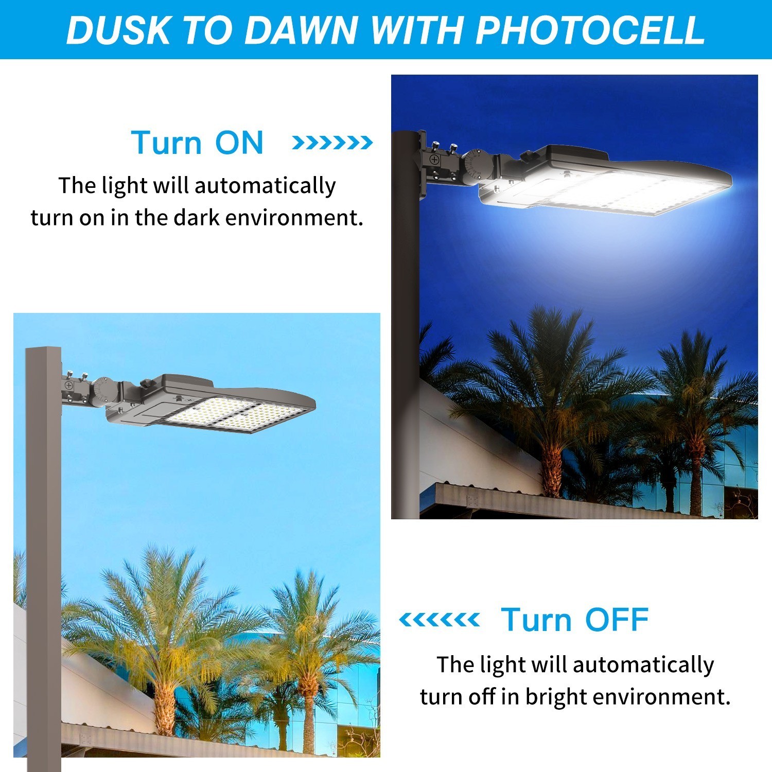 2Pack 3 IN1 320W Commercial LED Area Street Pole Lighting Outdoor Shoebox Light