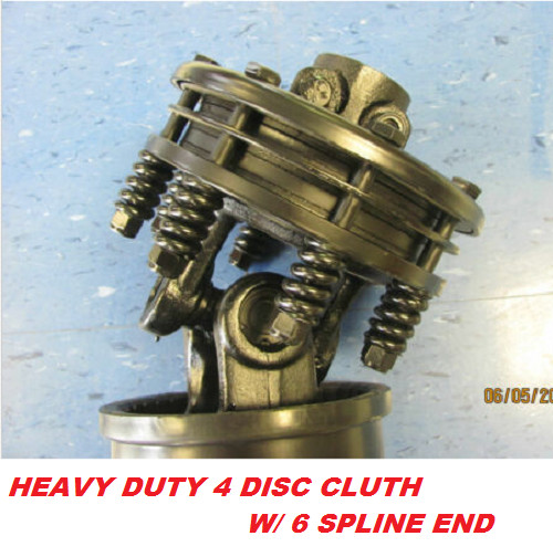 SERIES 6 PTO SHAFT HEAVY DUTY 4 DISC SLIP CLUTCH W-1 3/8″ 6 SPLINE BOTH ENDS