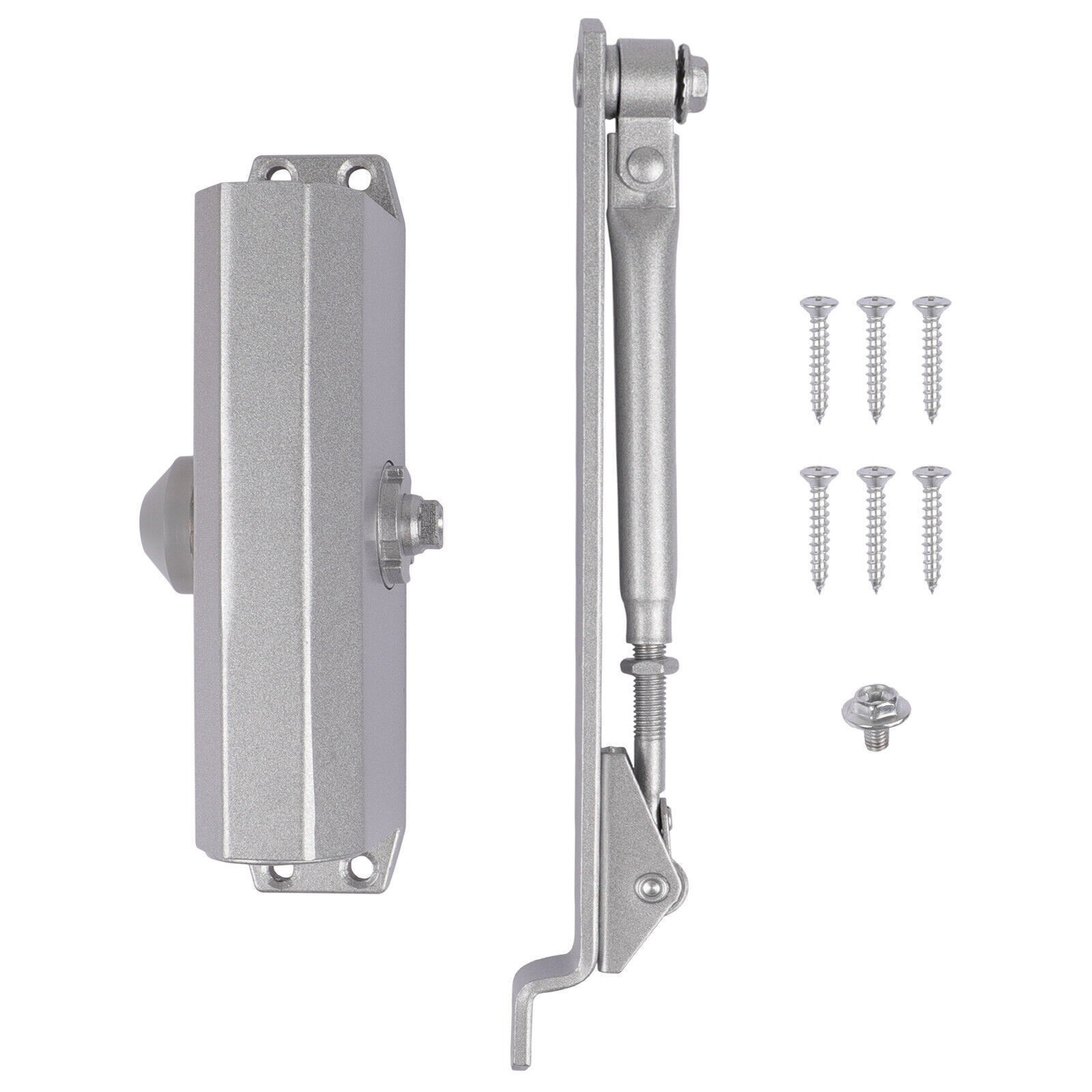 2 Pack 65-85 Kgs Size4 Commercial Door Closer Silver Aluminium Alloy Heavy Duty
