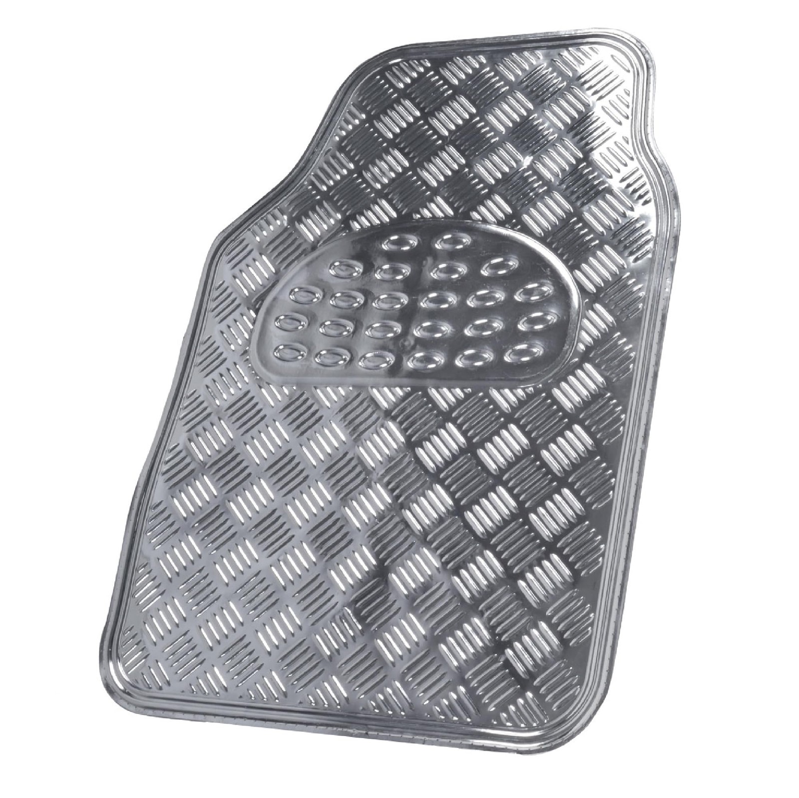 Bdk Metallic Chrome Car Floor Mats All-Weather Universal Fit Automotive Floor