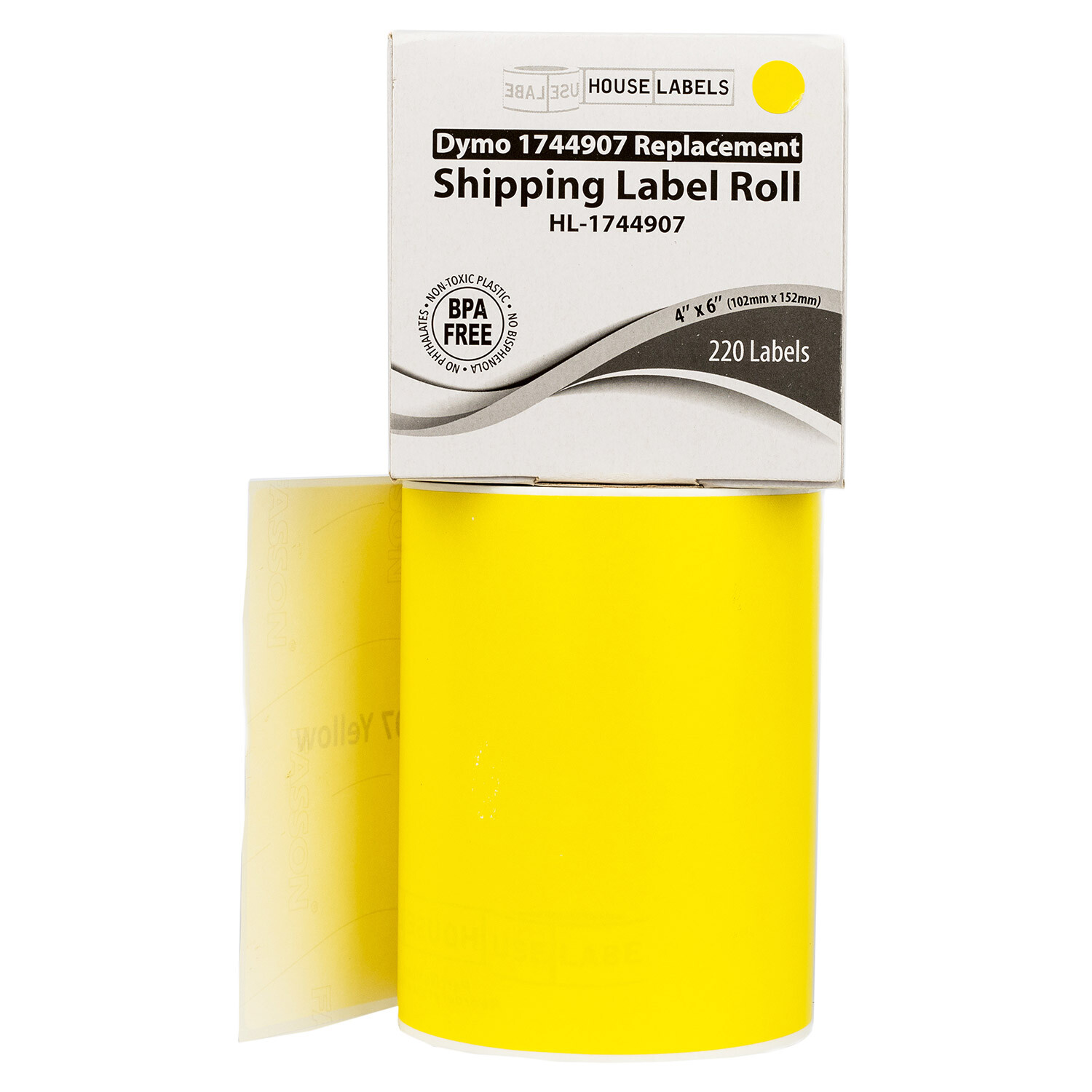 DYMO LW 1744907 YELLOW 4XL 4×6 4″x6″ – FIFTEEN (15) Rolls Labels FREE FAST SHIP
