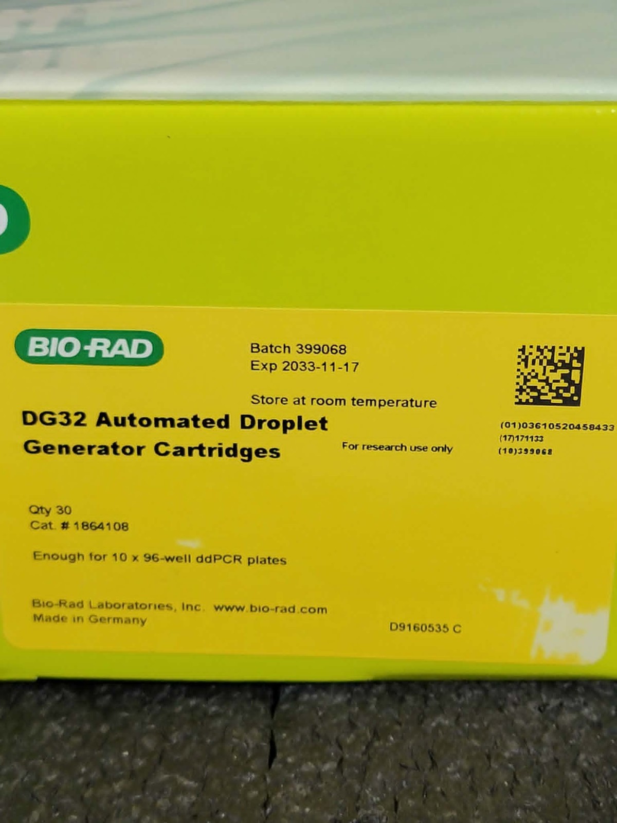 Lot of 2 Bio-Rad 1864108 DG32 Automated Droplet Generator Cartridges