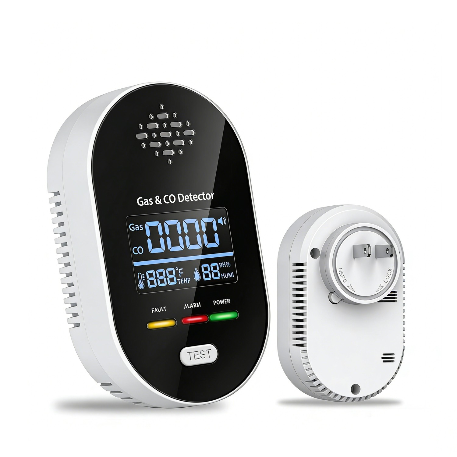 4-in-1 Carbon Monoxide and Natural Gas Detector, CO and Combustible Gas, Temp…