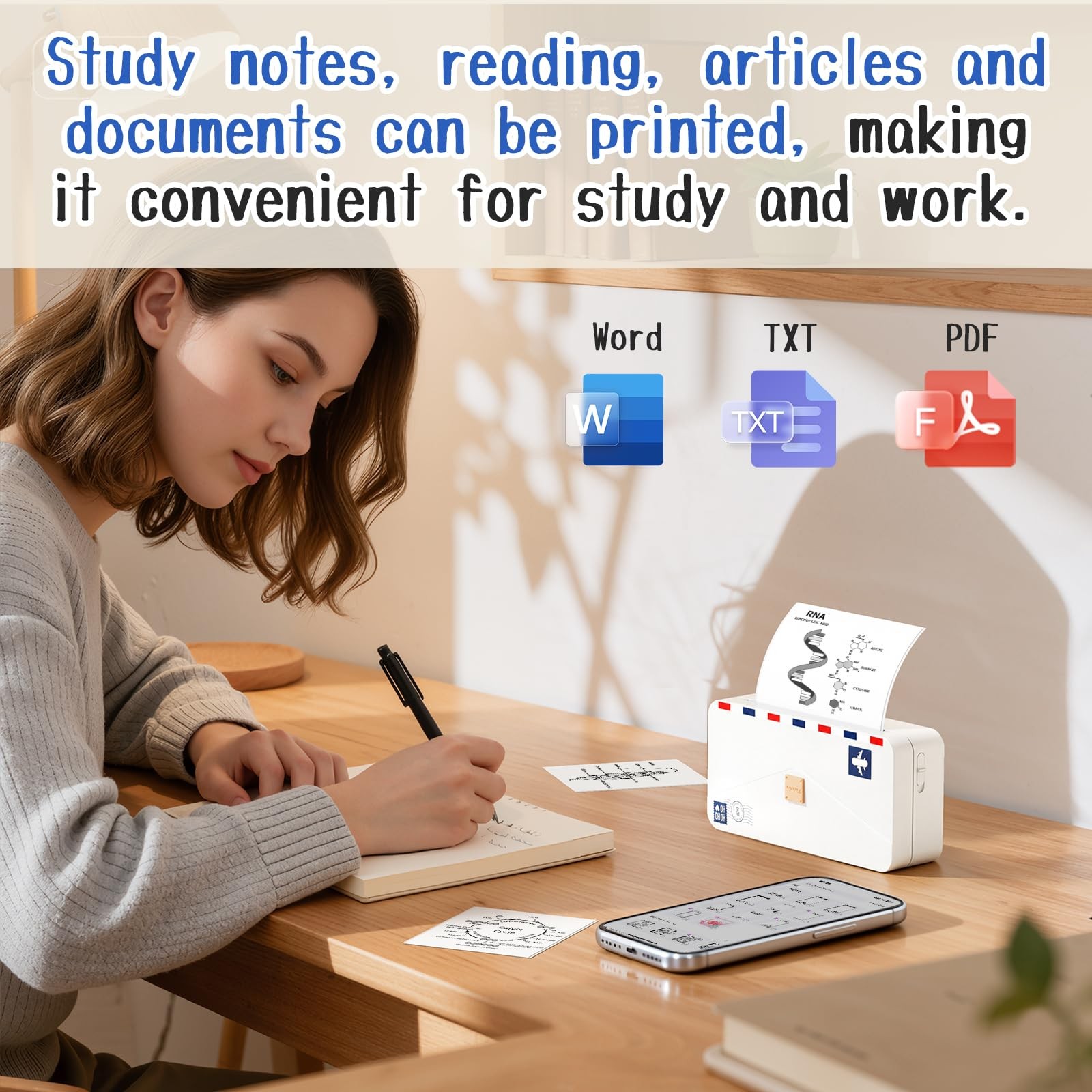 Phomemo Portable Thermal Printer M04As Ai Smart Printer 4 Inch Mini Sticker