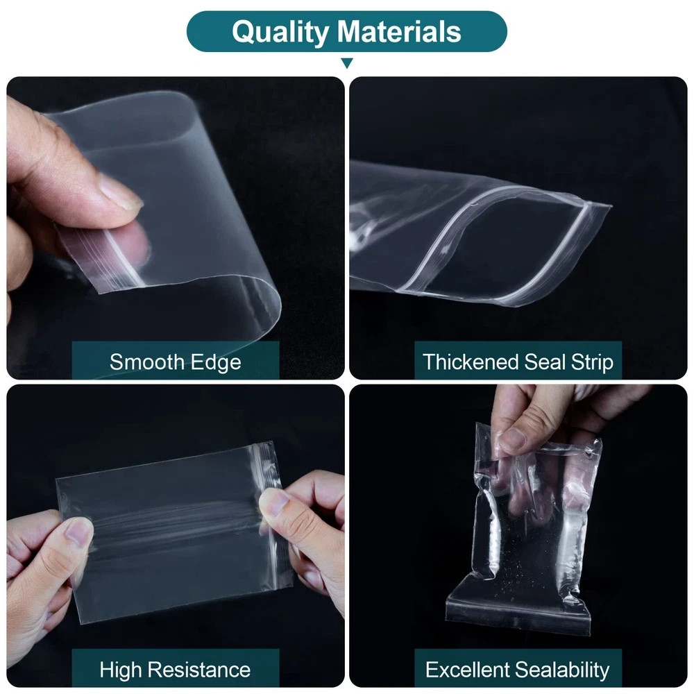 Small Plastic Bags Mini Zip Lock Bags for Jewelry Pill Candy Assorted 500 Pcs