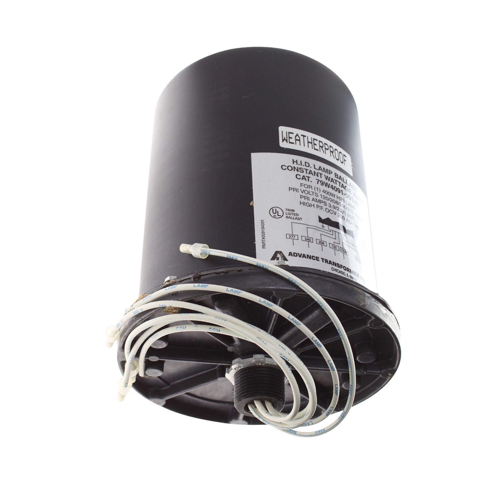 PHILIPS ADVANCE 79W4091-001-N HID MH BALLAST, 120-277V, 400W H33 METAL HALIDE
