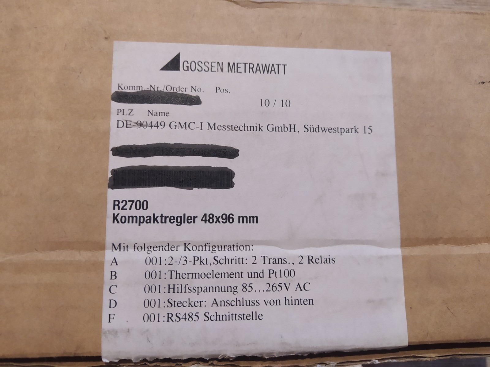 GOSSEN METRAWATT R2700 A1 B1 C1 F1 [NEW]