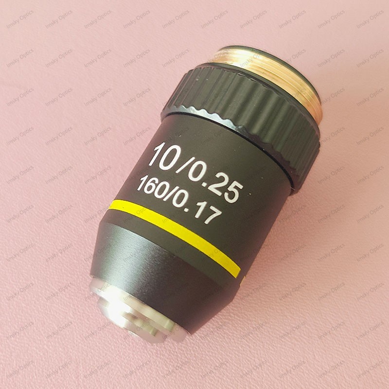 4X 10X 20X 40X 60X 100X Achromatic Objective Lens 195 mm Conjugate Distance Tube