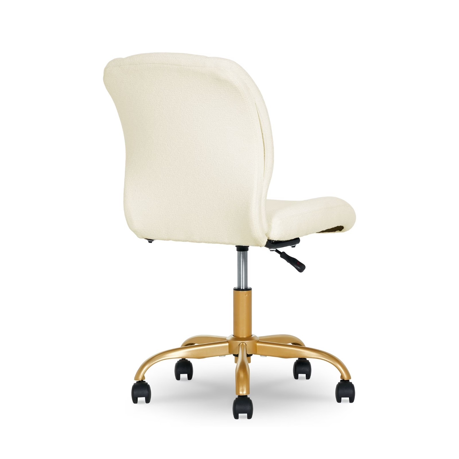 Mainstays Bouclé Armless Office Chair for Adults and Teens, Cream
