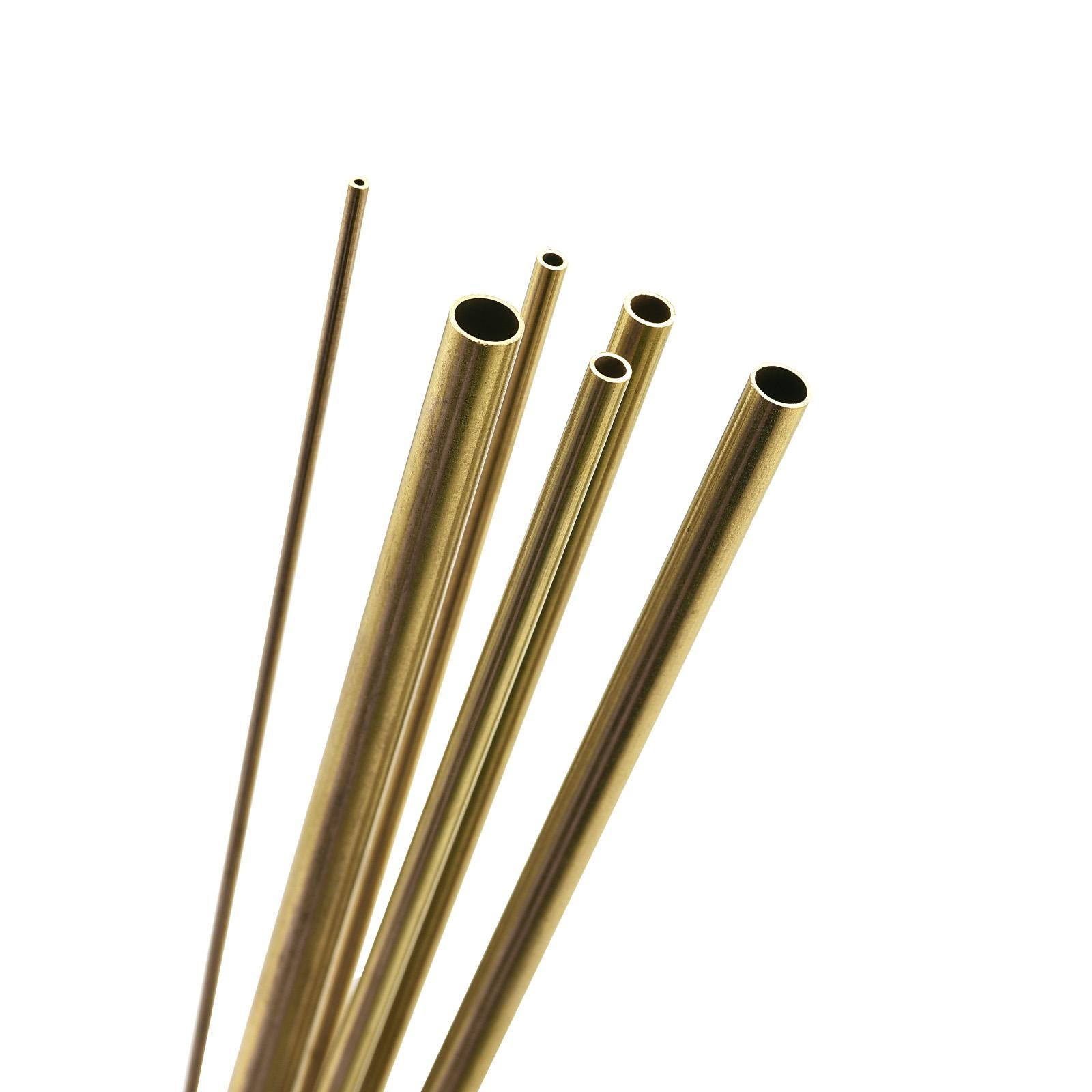 6pcs Brass Tube 2mm-7mm OD 0.5mm Wall Thickness 200mm Length Metal Tubing