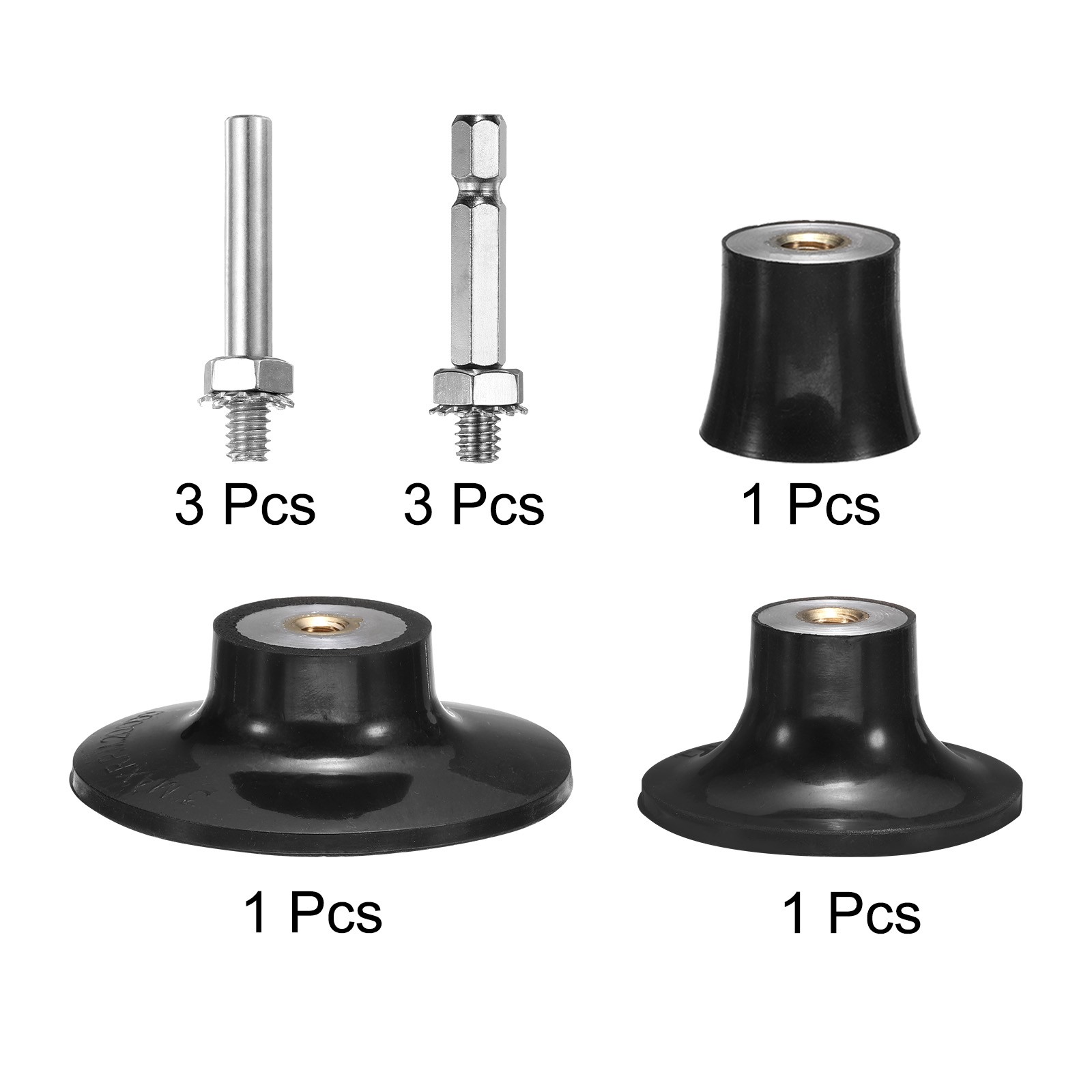 3Pcs 1″ 2″ 3″ Disc Pad Holder Quick Change Disc 1/4″ Shank Holder Mandrel, Black