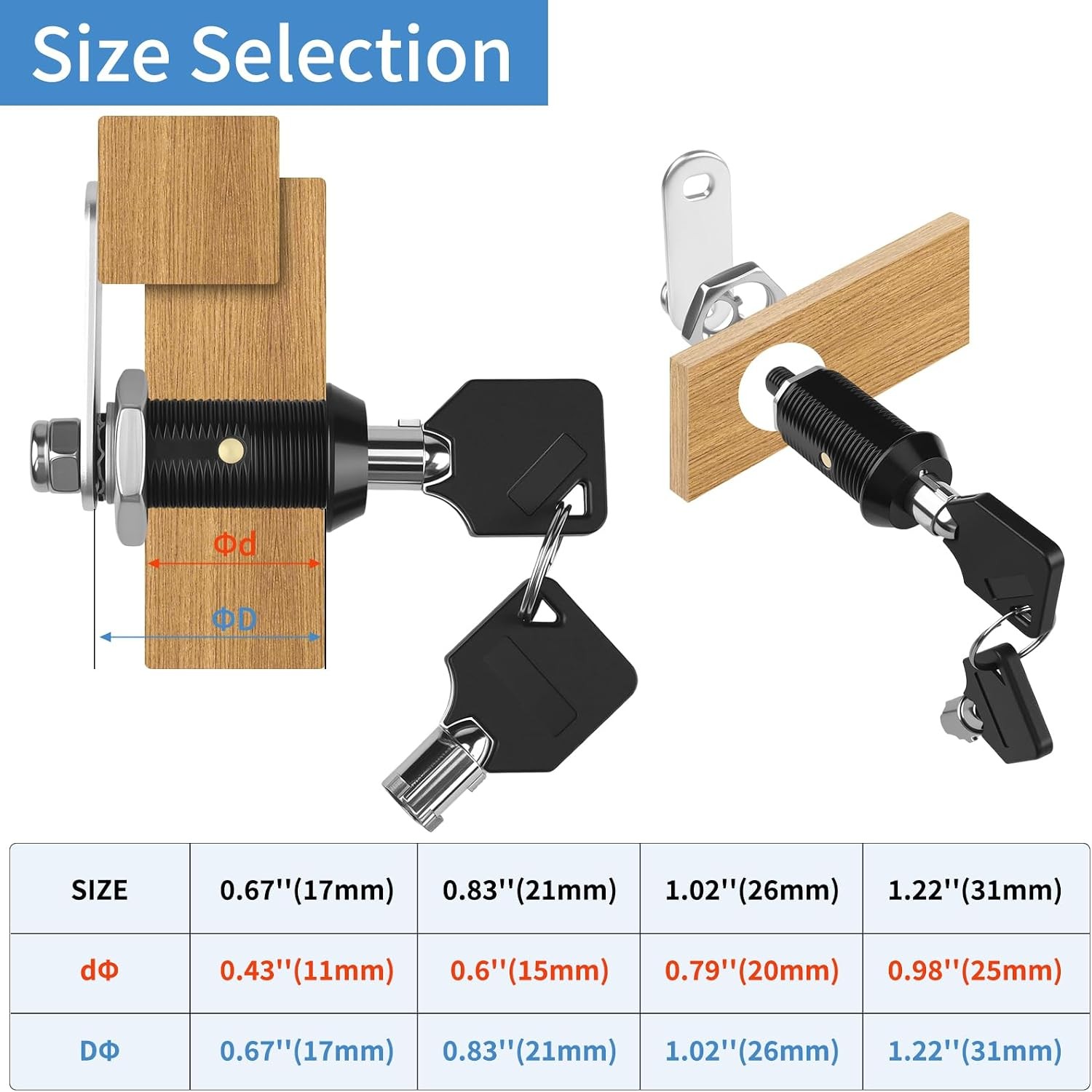 Harbor Freight Tool Cart Lock – Zinc Alloy (5/8 Inch 1 Pack-Black) – Hook Cam