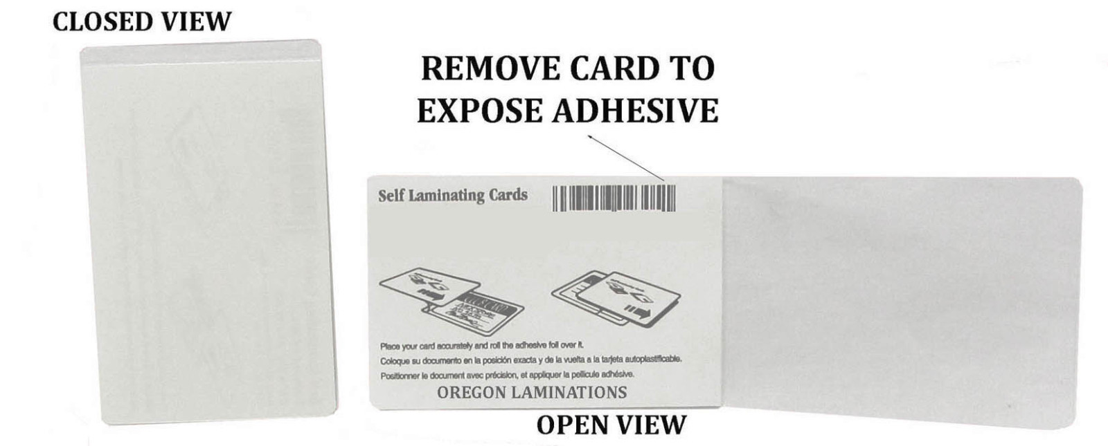 Cold Self Stick Credit Card Laminating Pouches 2-1/8 x 3-5/8 [100/pack] 5 Mil
