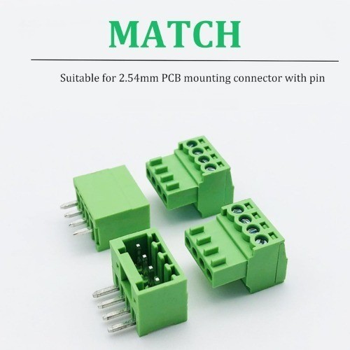 10 PCS 5 Pin 2.54mm Pitch Screw Terminal Block Connector 26 18 AWG Pluggable
