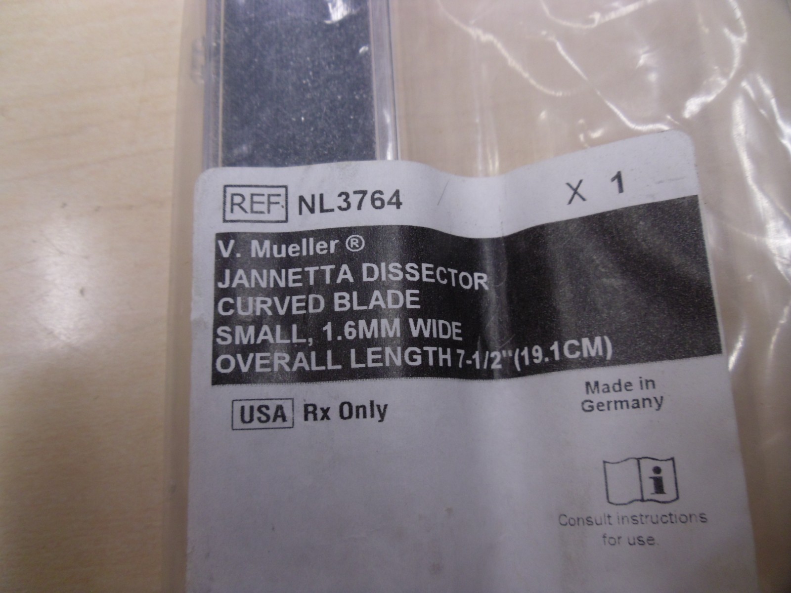 v mueller NL3764 DISSECTOR CURVED BLADE 1.6MM w 7 1/2″ e5