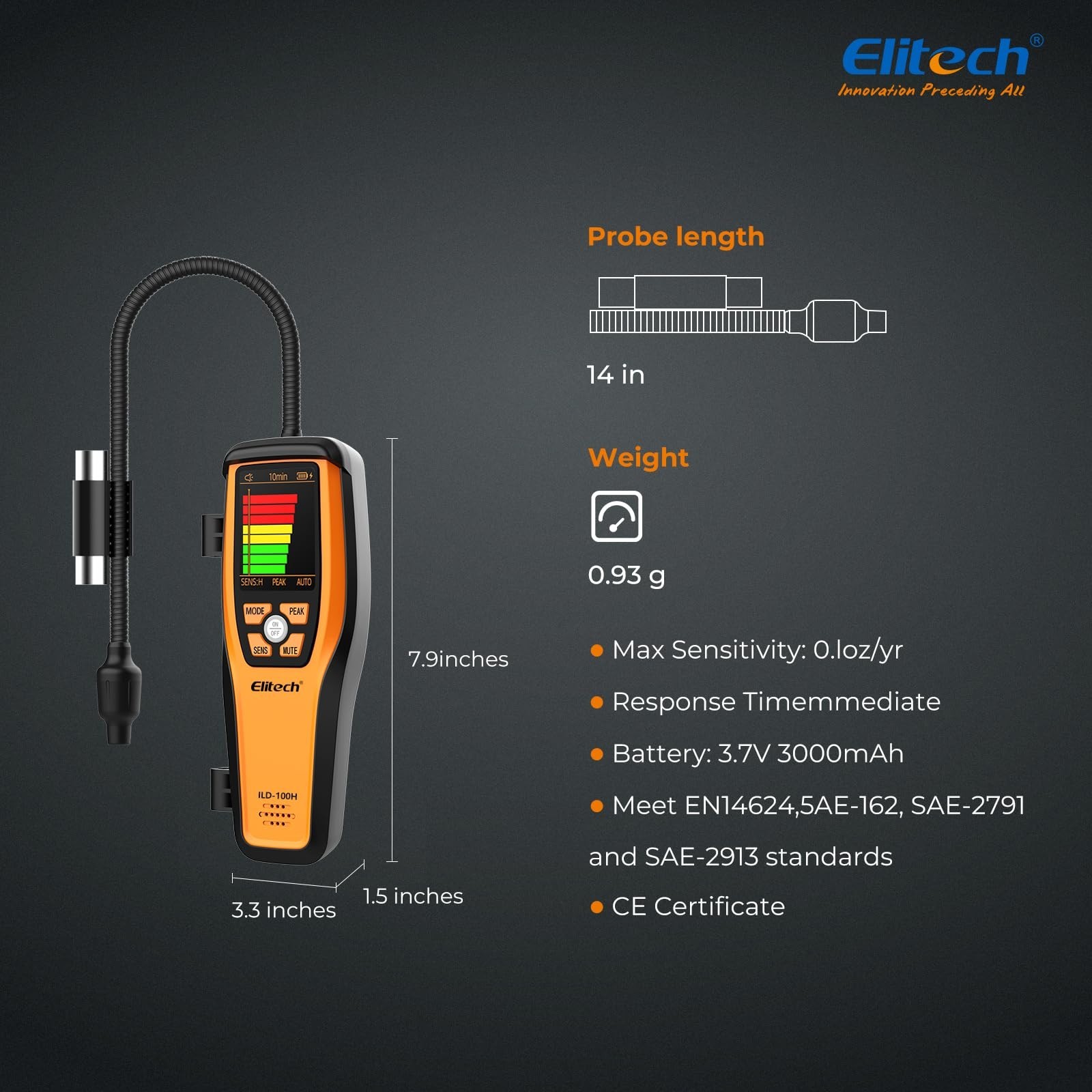 HVAC Refrigerant Leak Detector – Heated Diode Sensor for R22 R410A R134A R1234YF