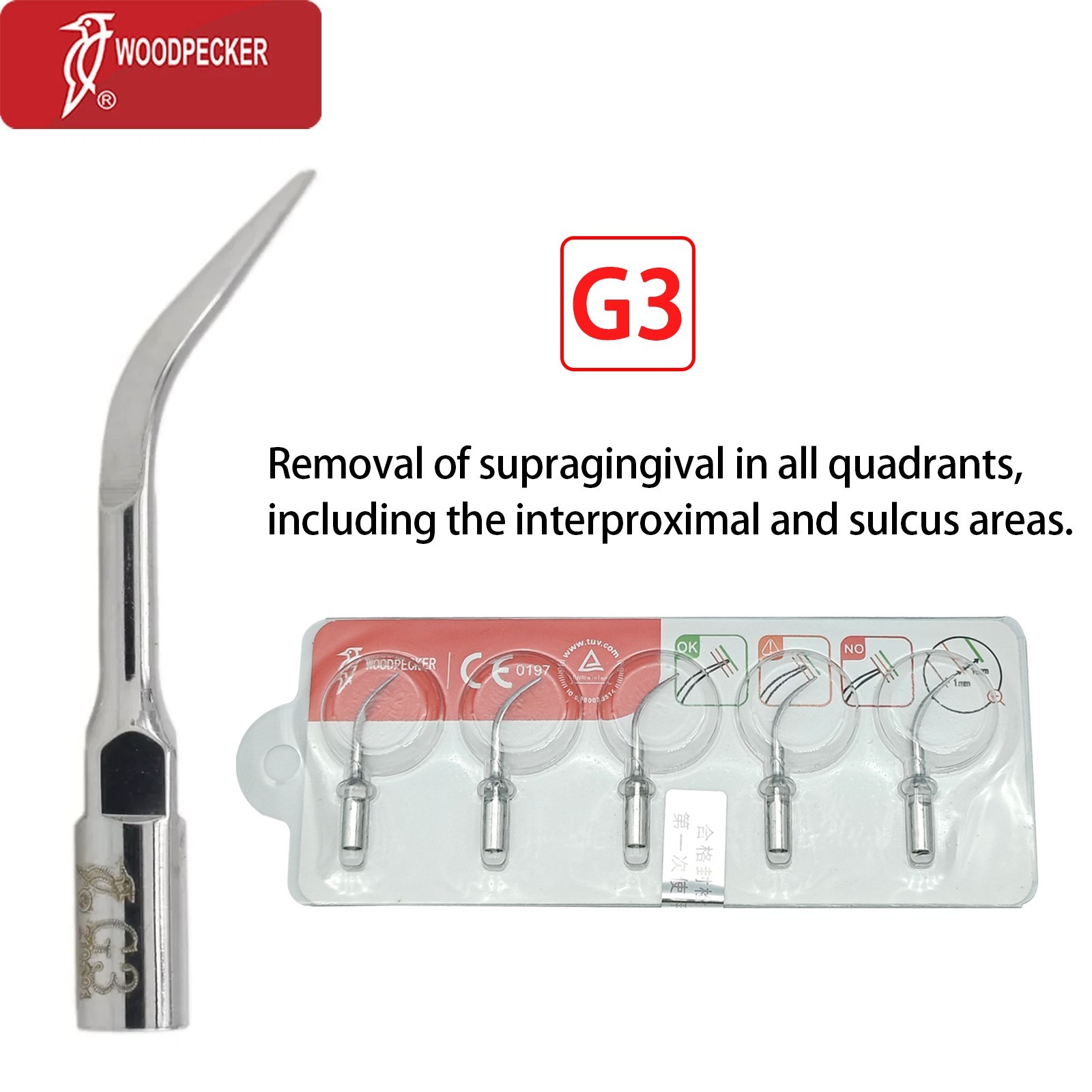 Woodpecker Ultrasonic Piezo Scaler Handpiece HW-5L LED HW-3H Tips for Clinic