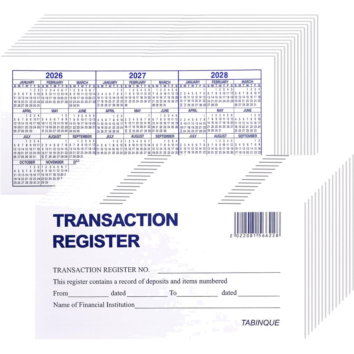 24 PCS Check Registers for Personal Checkbook, Easy to Read Checkbook Register