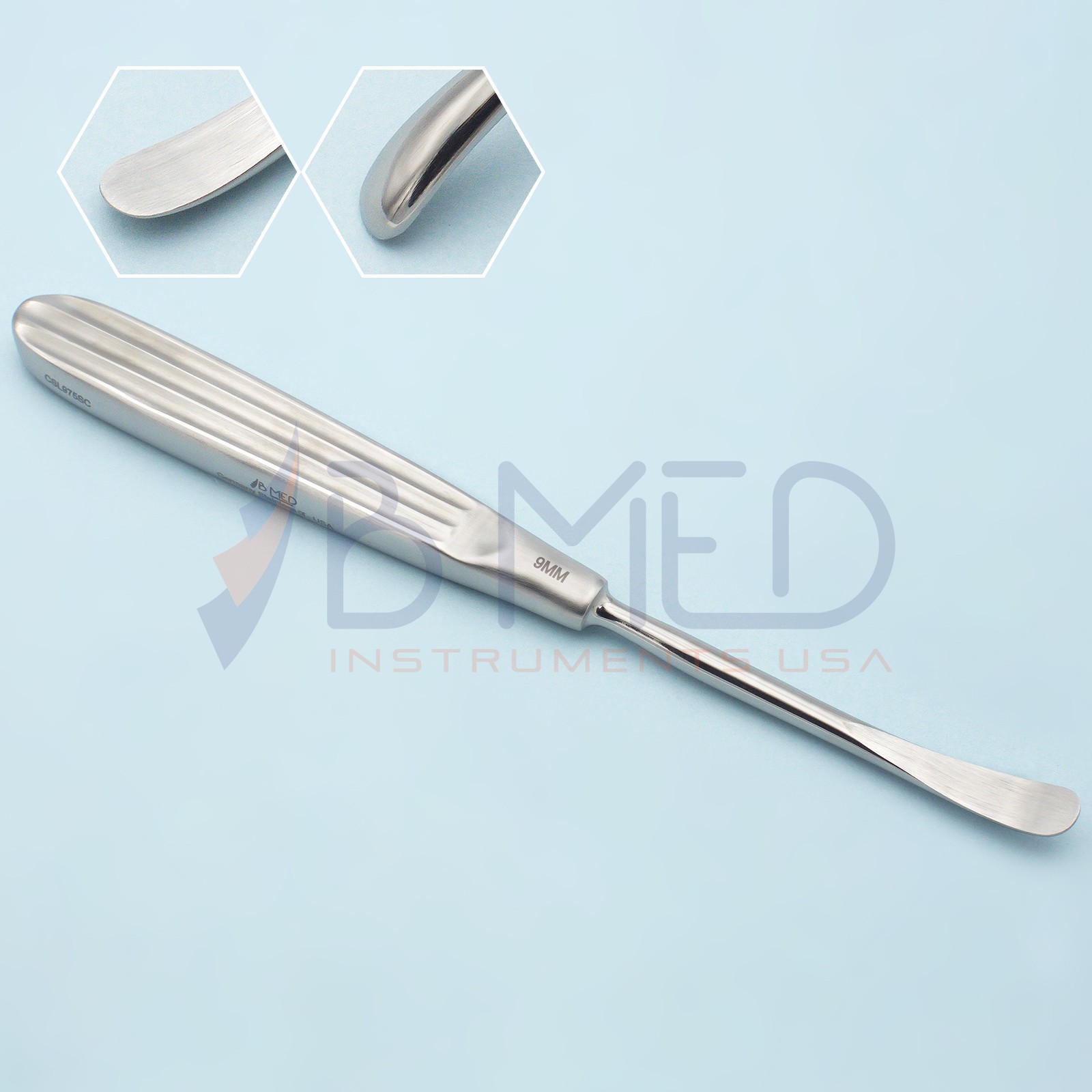 Cottle Skin Elevator 7.5″ 9mm Blade Slightly Curved Rhinoplasty Plastic Surgery