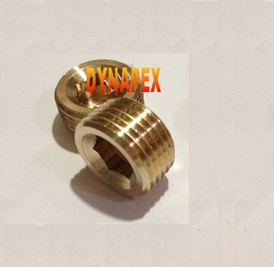 Pair Metric M6 M6X0.75 Thread Allen Socket Head Plug Brass