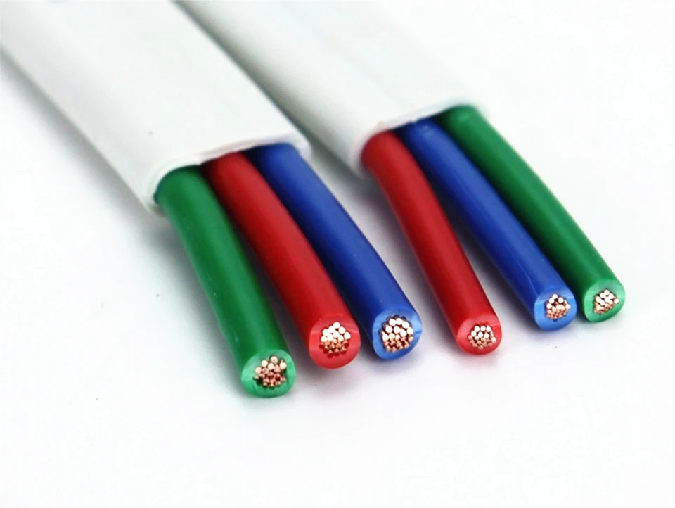 White Copper Cable 2/3 Pin Solid PVC Hard/Soft Wire 110-380V 18-12AWG Home Power