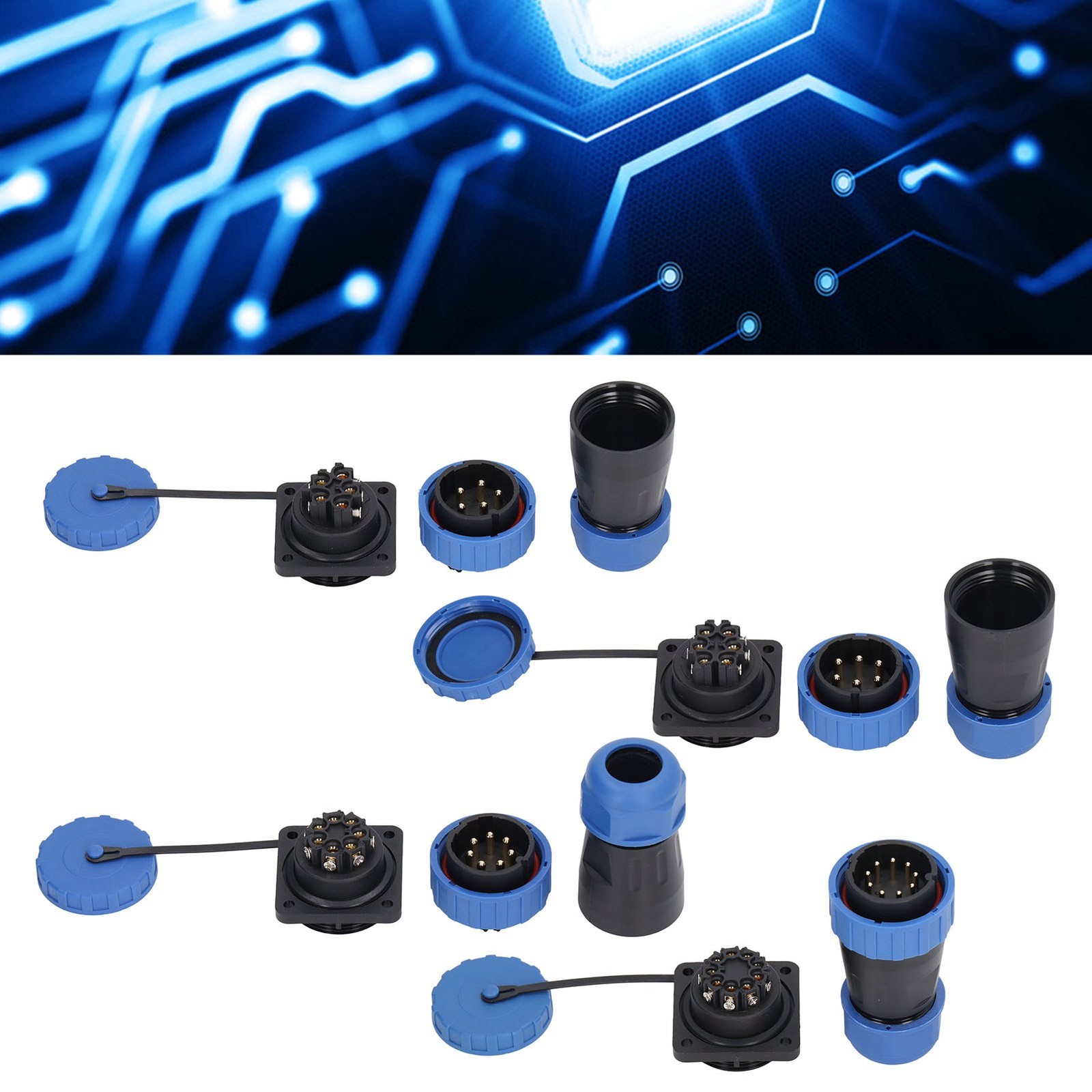 Waterproof Plug Socket Connector 380V 45A IP68 Waterproof Weld Free Aviation